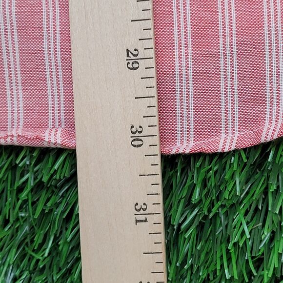Vintage 70s MOD Stripes Button Shirt S/M 19x30 Red White - Picture 5 of 11